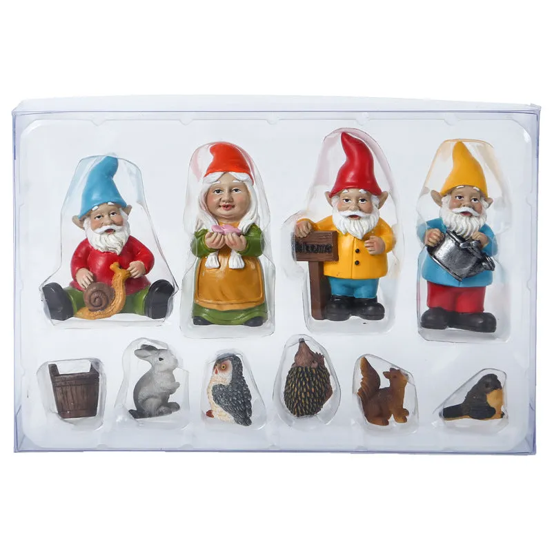 10-Piece Set Mini Garden Dwarf Resin Decorations for Garden Yard Living Room Decorations