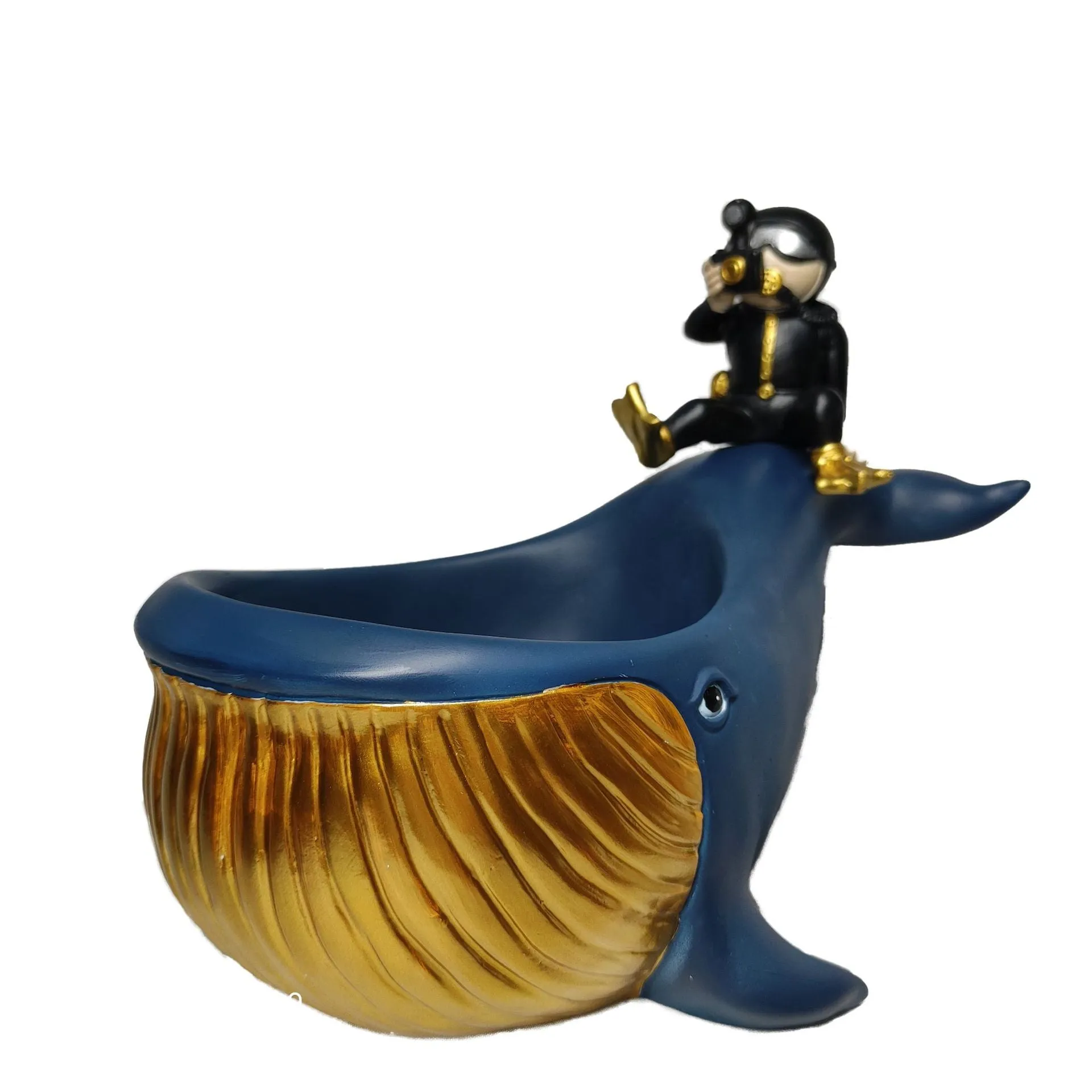 18cm Diver Dolphin Whale Resin Key Candy Storage Box for Hall Table Decorations