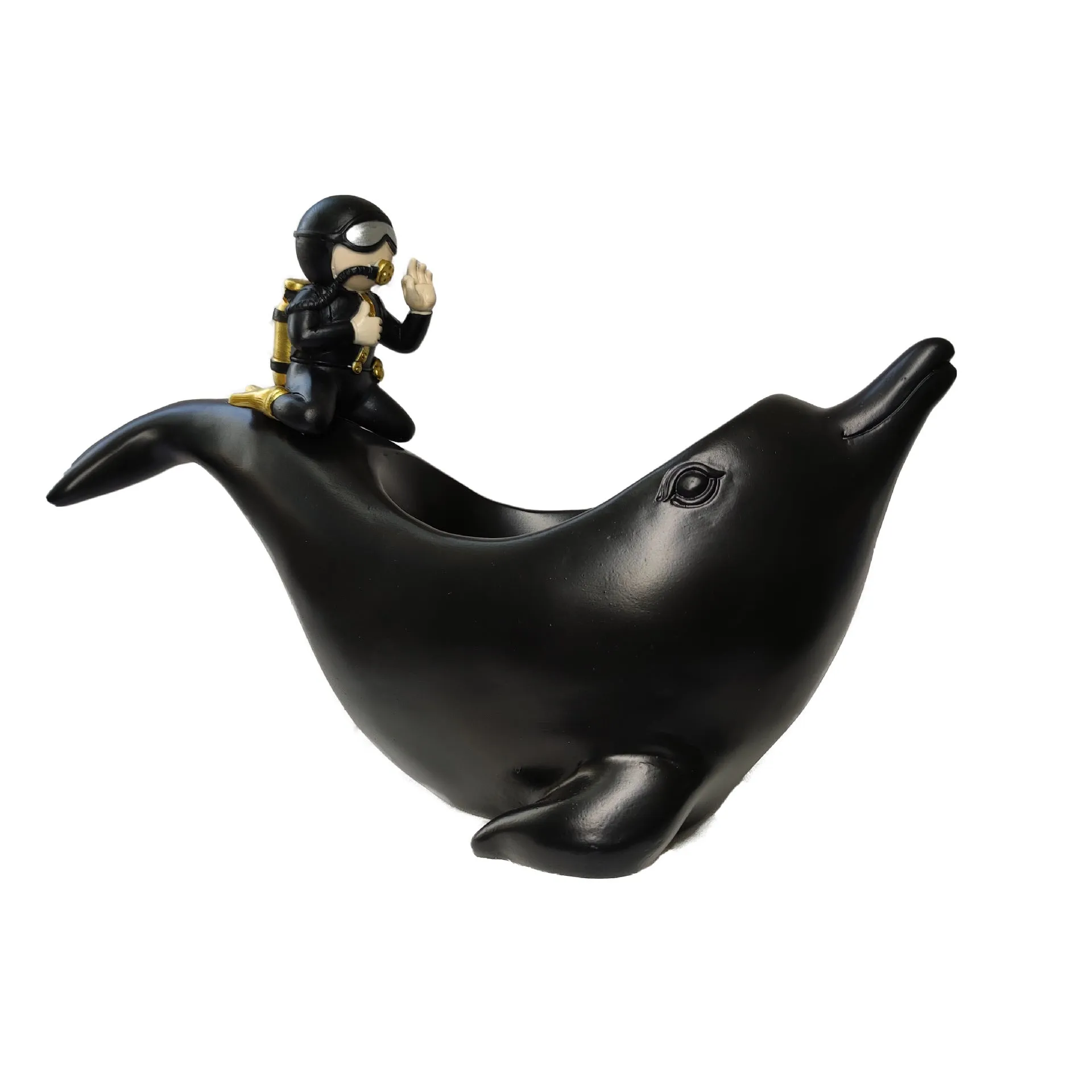 18cm Diver Dolphin Whale Resin Key Candy Storage Box for Hall Table Decorations