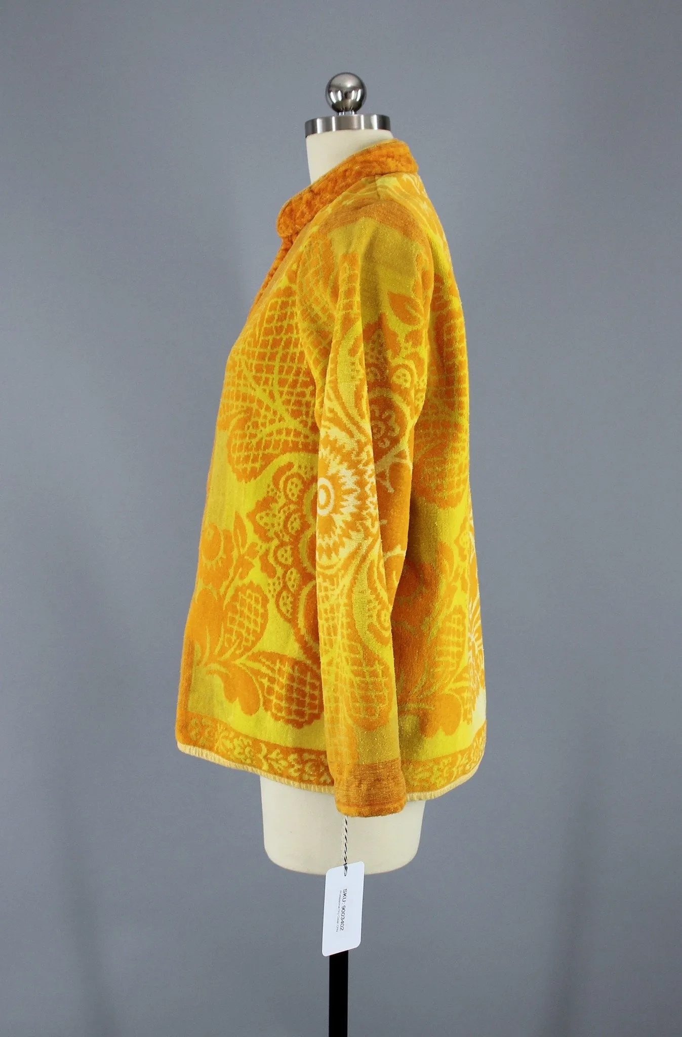 1960s Vintage Silton California Surfing Jacket / Orange Terry Cloth