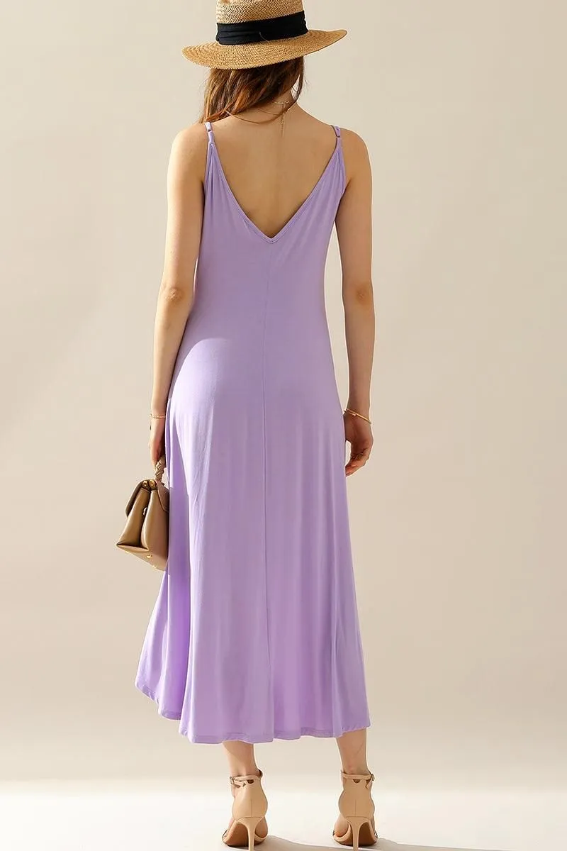 2 LAYER UNBALANCE HIGH-LOW MAXI DRESS