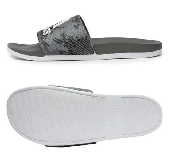 3 x Adidas Mens Grey/White Adilette Comfort Sandals Slides