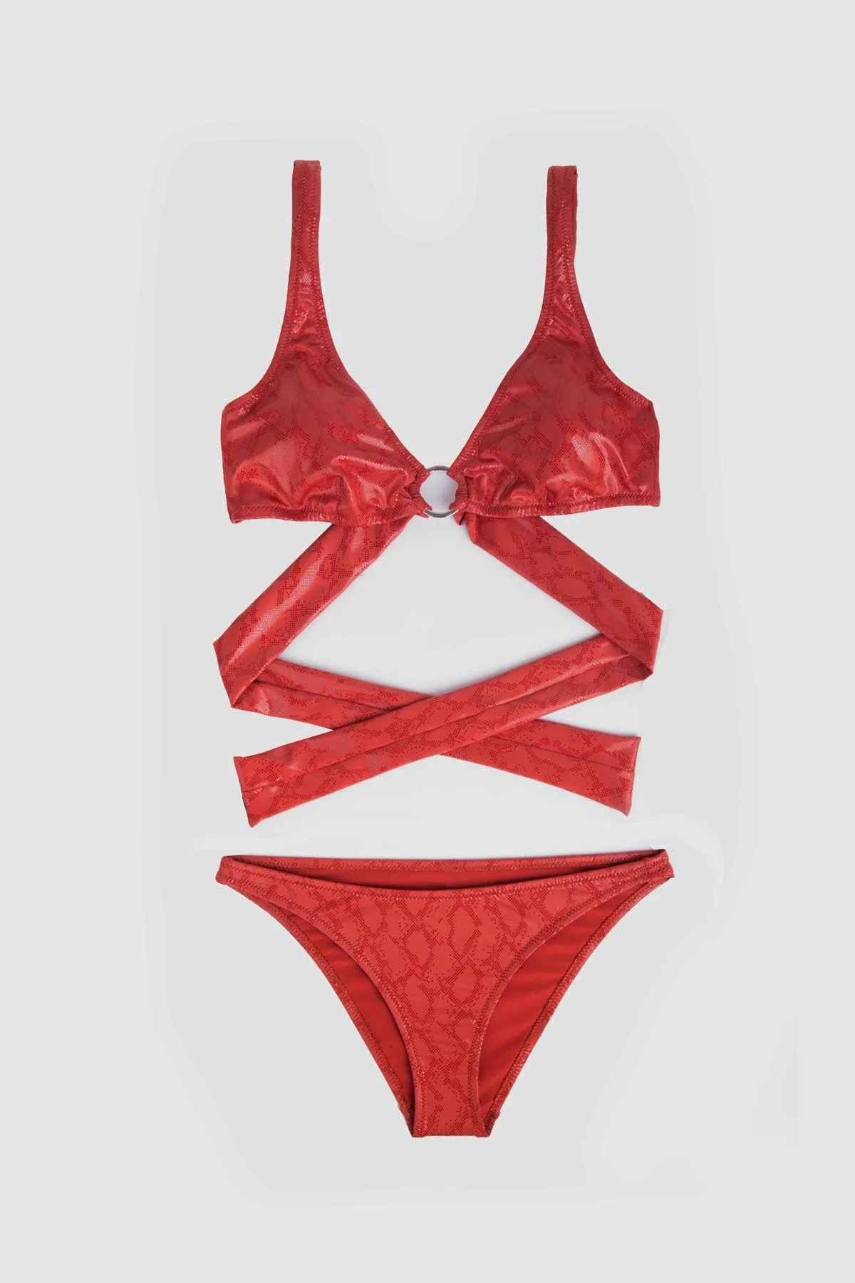 4621 Shiny Coral Bikini Set