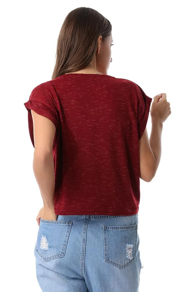 53662 Baseball Club Maroon Cropped Tee