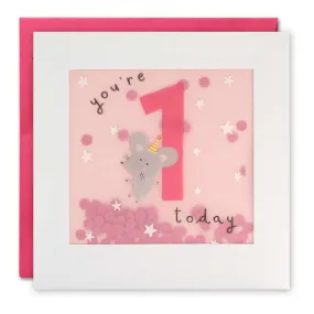 Age  1 Mouse Shakies Birthday Card