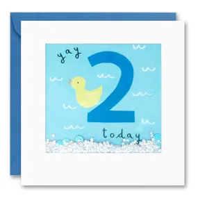 Age  2 Duckling Shakies Birthday Card