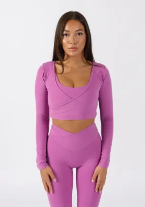 AirSilk Long Sleeve Wrap Crop Vertigo