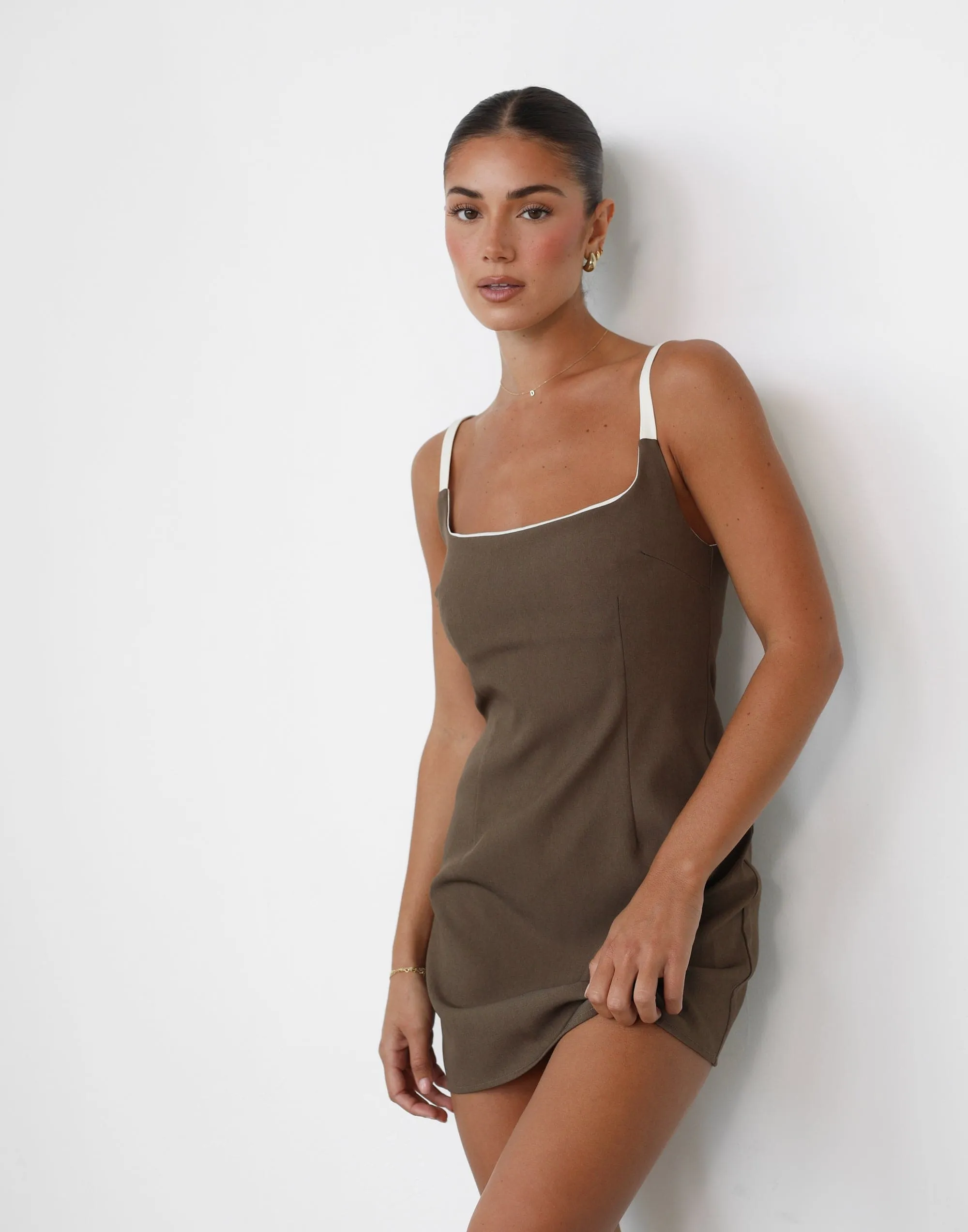 Alistair Mini Dress (Coffee)