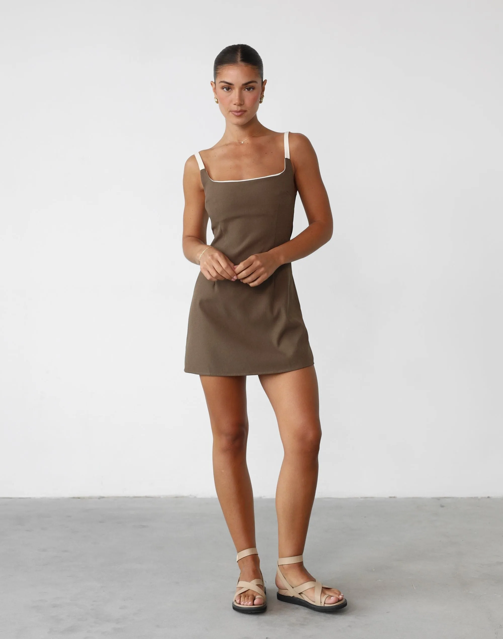 Alistair Mini Dress (Coffee)