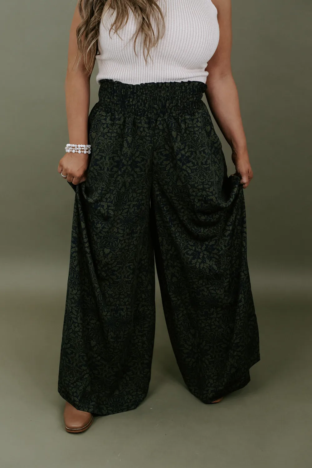 All She Wrote Wide Leg Pant , Navy/Olive