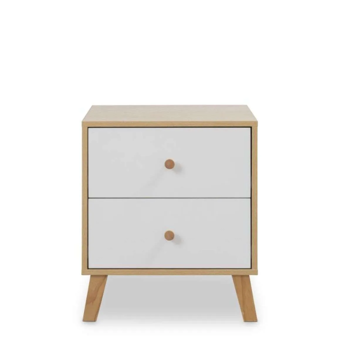 Aspen Bedside Table - White/Natural