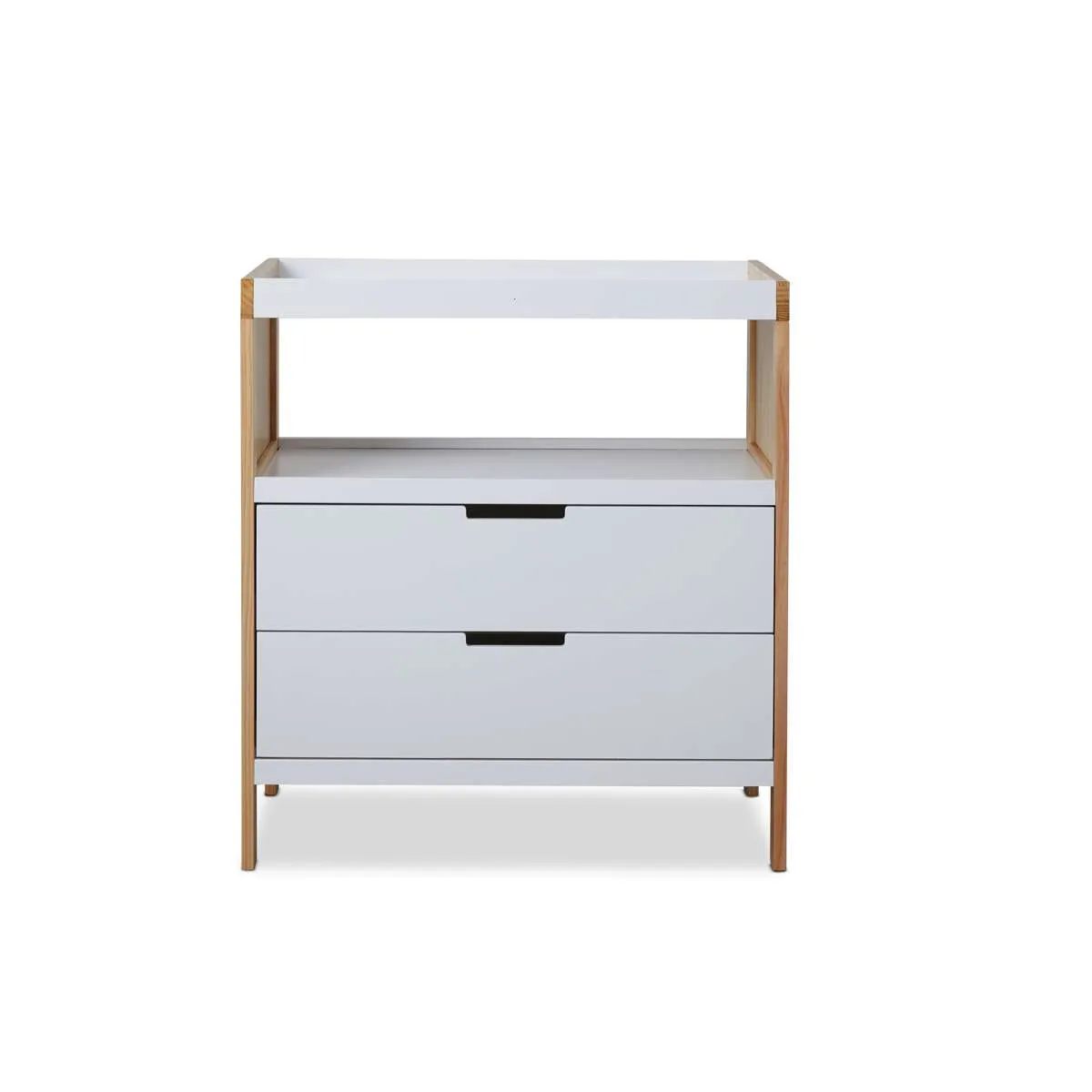 Aspiring Change Table with Drawers - White/Natural