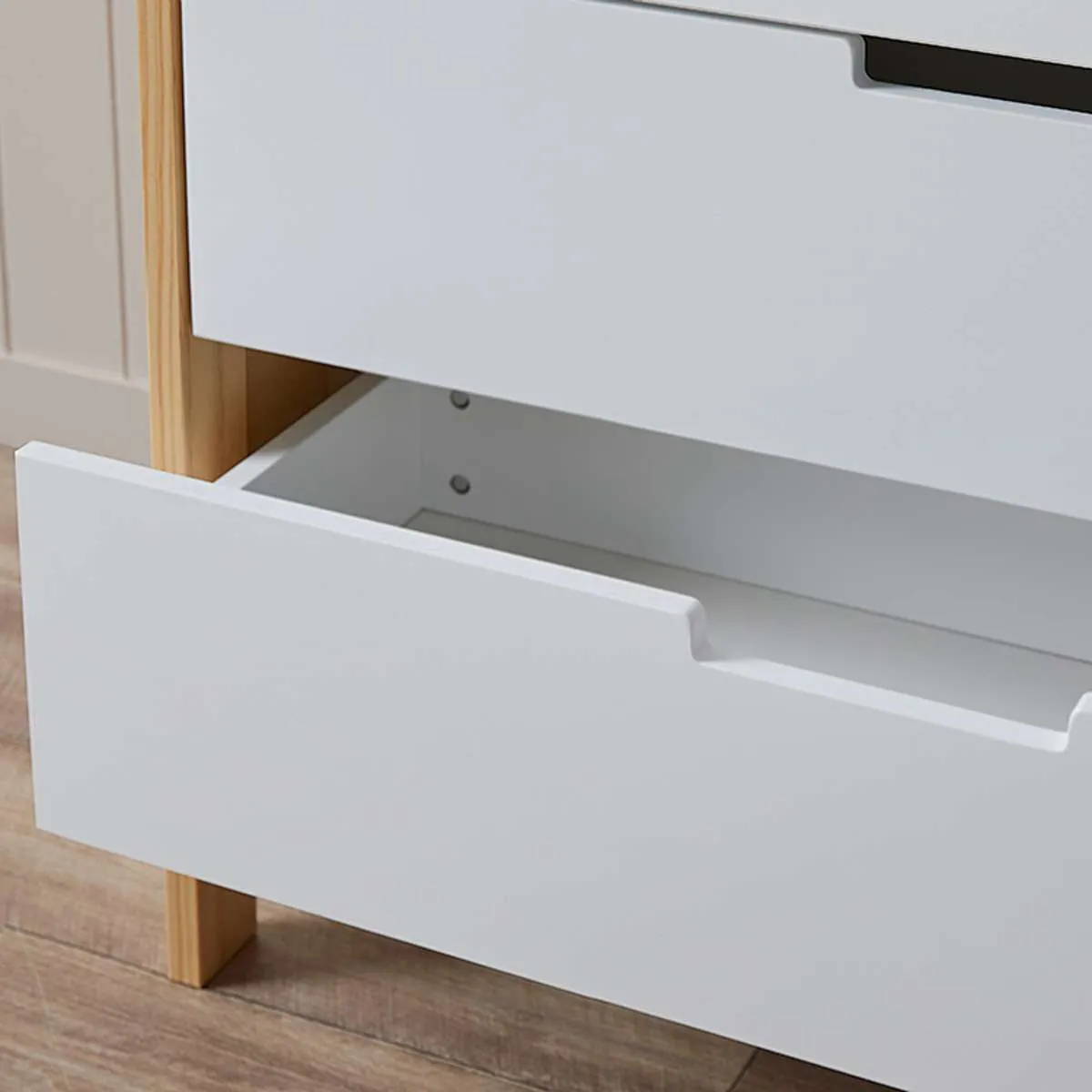 Aspiring Change Table with Drawers - White/Natural