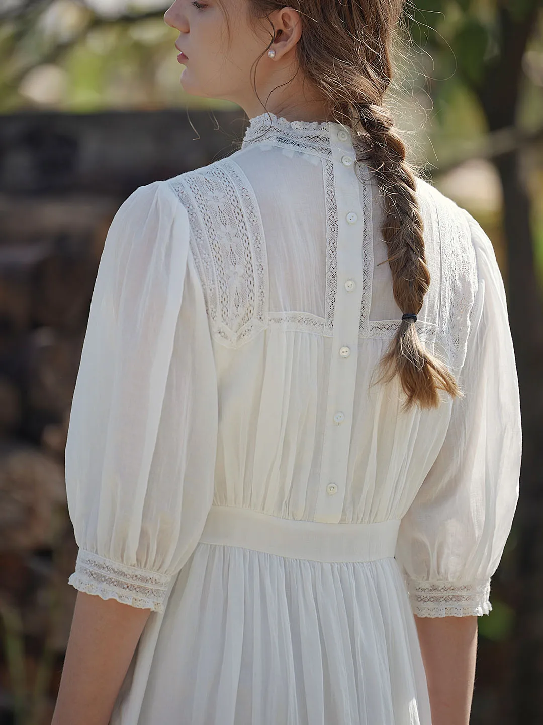 Averie Lace Panel White Dress