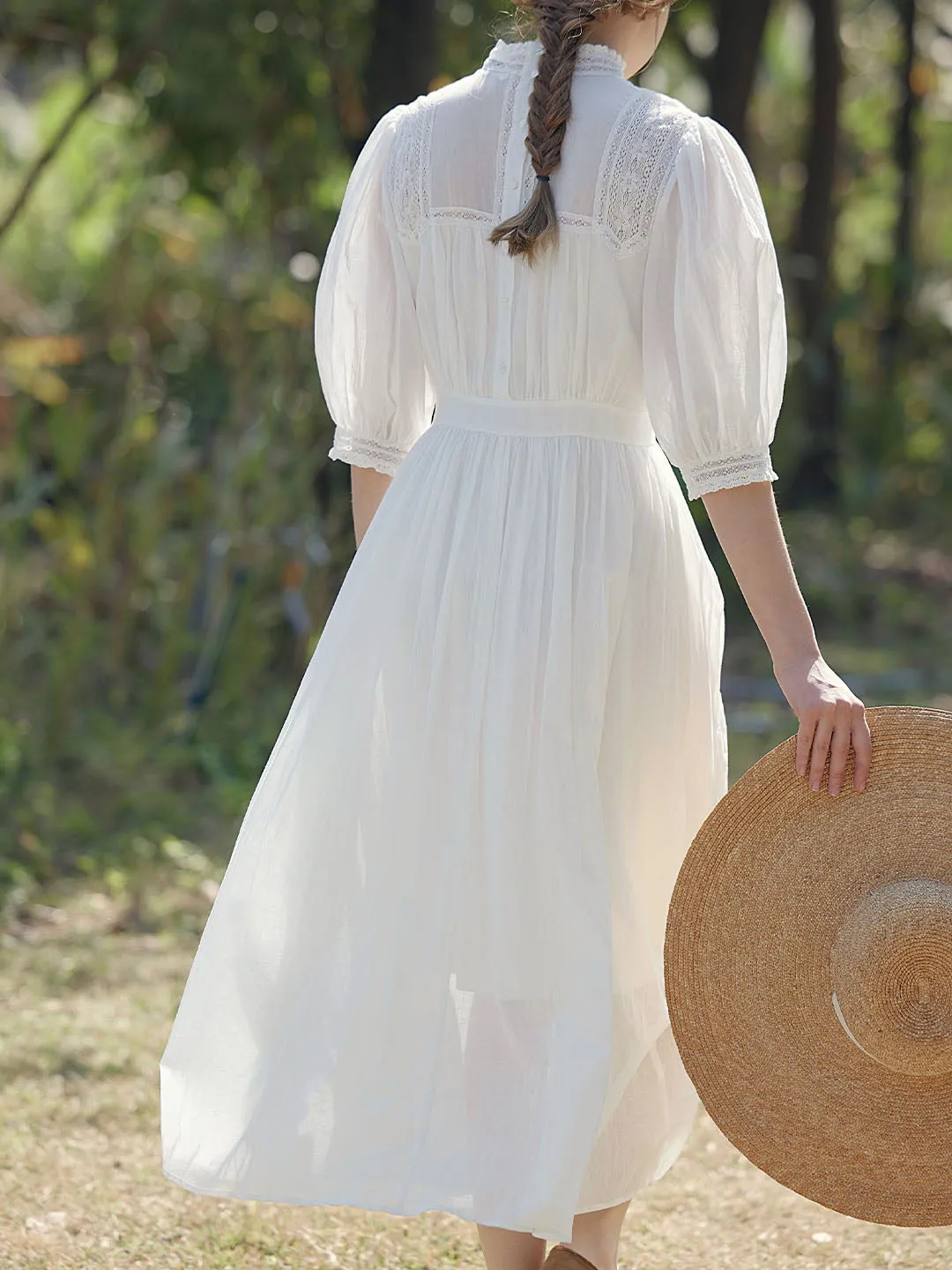 Averie Lace Panel White Dress