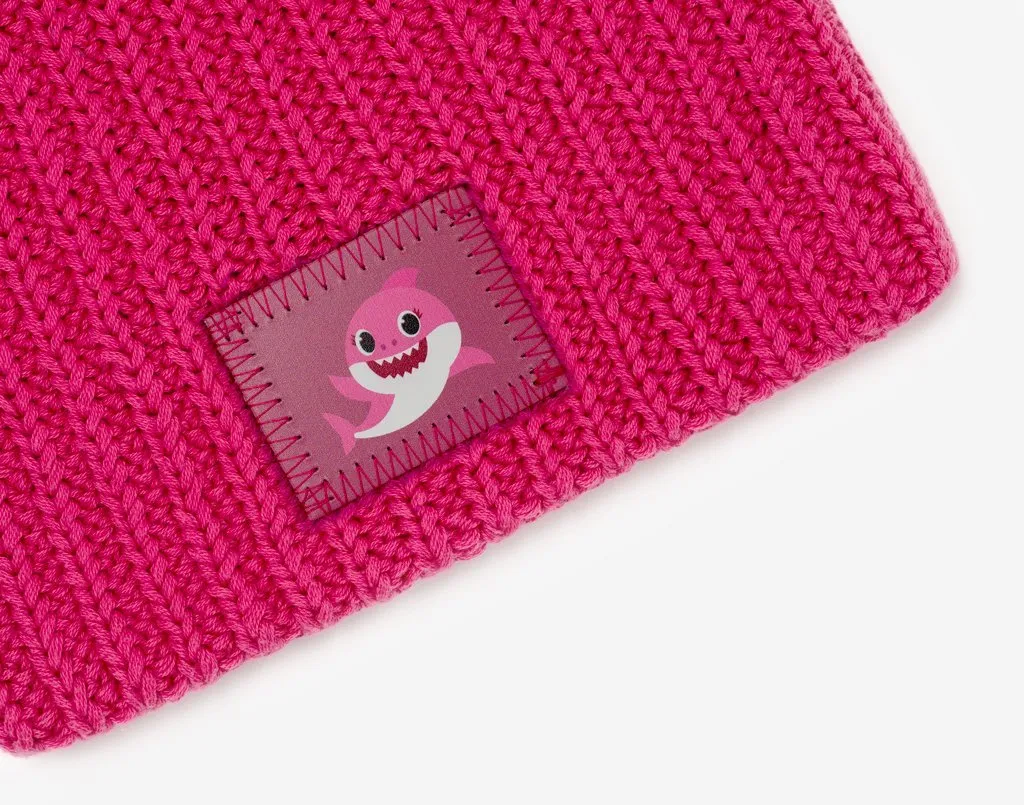 Baby Shark Mommy Shark Neon Pink Beanie