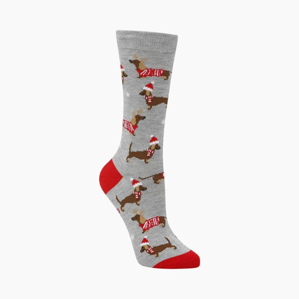 Bamboozld: Womens Dachshund Xmas Bamboo Sock