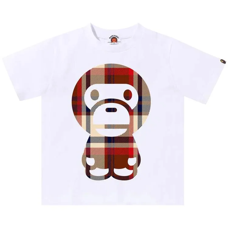 BAPE ABC Plaid Big Baby Milo Tee