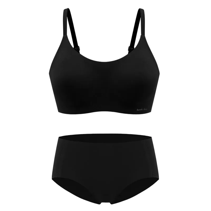 Barely Zero Spaghetti Strap Bra   Brief Set