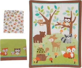 Bedtime Originals Friendly Forest Woodland, 3 Piece Bedding Set, Green/Brown