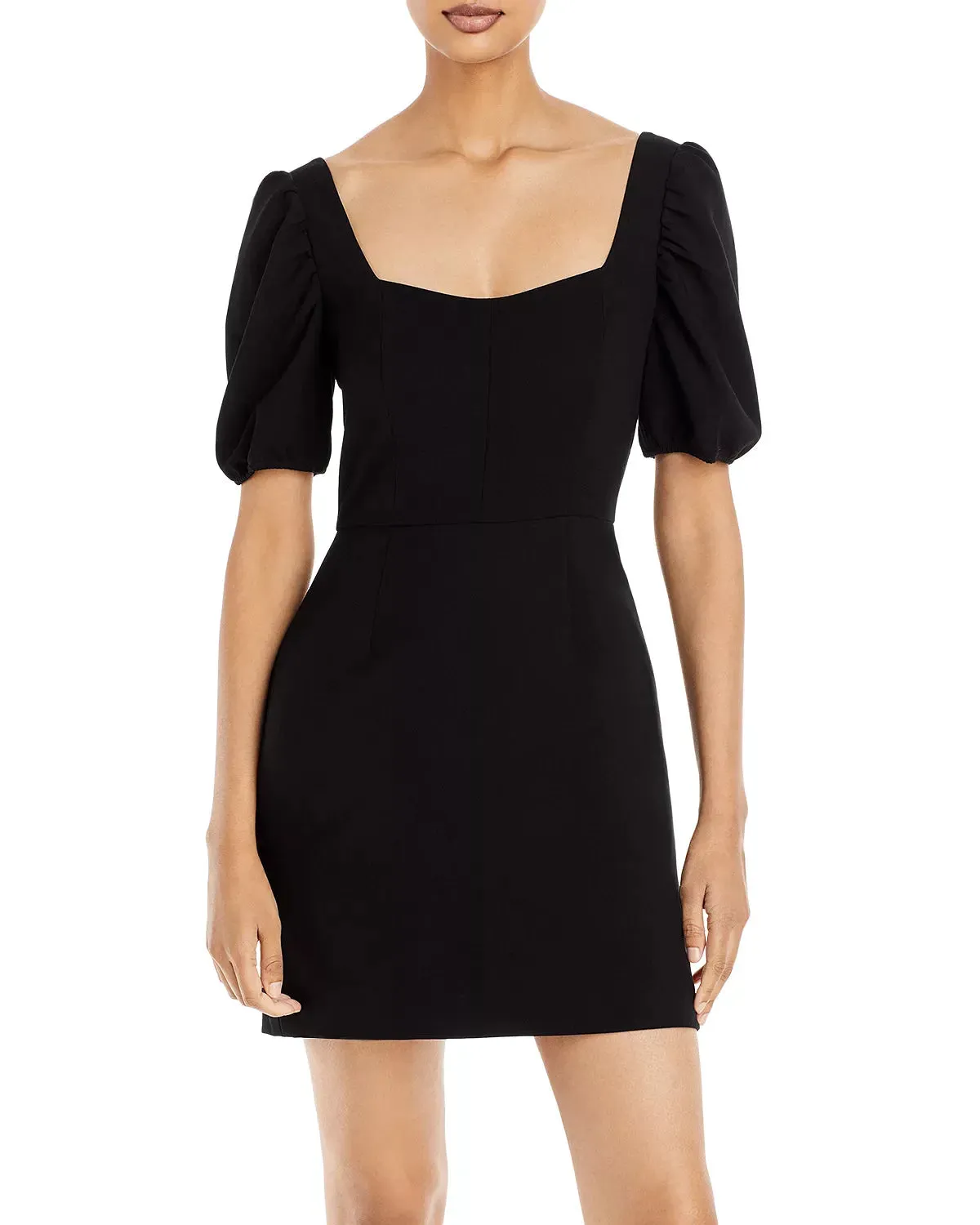 Berina Short Sleeve Charming Mini Dress in Black