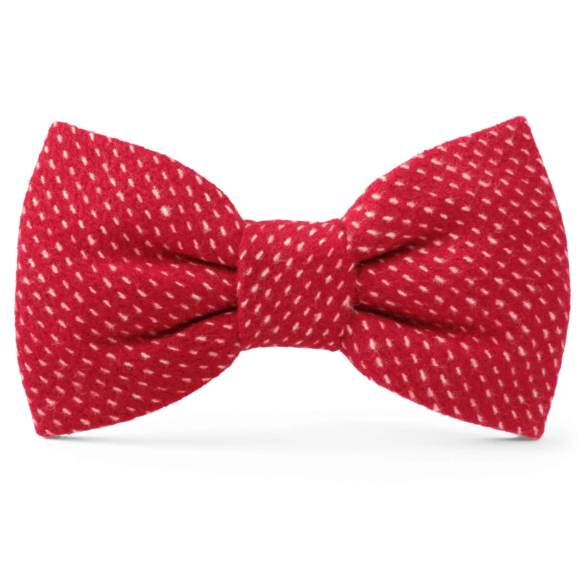 Berry Stitch Flannel Dog Bow Tie