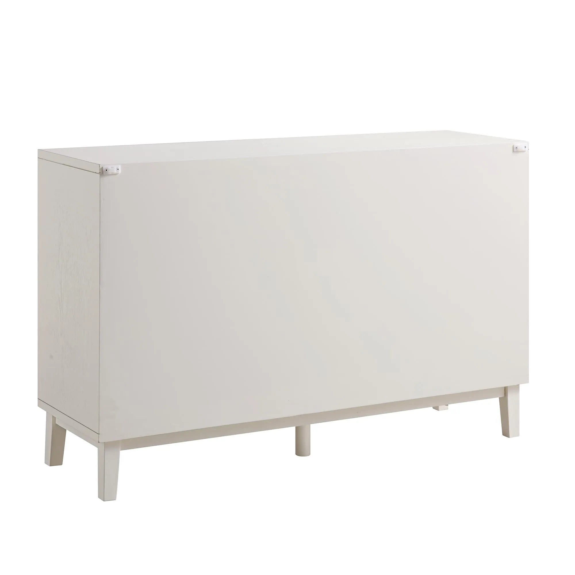 Bianca Chip Carved 2-Door 3-Drawer Sideboard, Sand Beige & Ivory