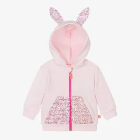 Billieblush Baby Girls Pink Cotton Bunny Zip-Up Cardigan