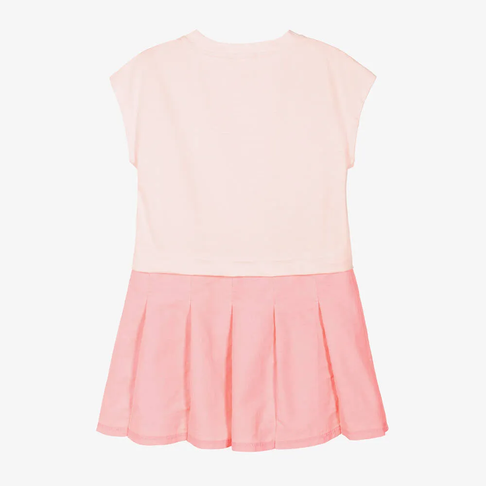 Billieblush Girls Pink Cotton Pleated Dress