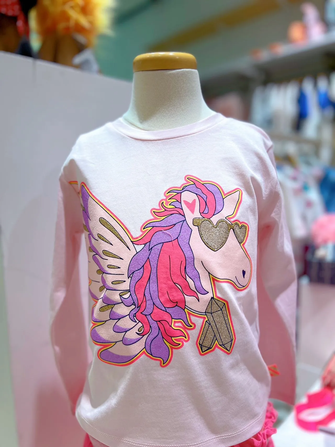 Billieblush Girls Pink Unicorn Cotton Top