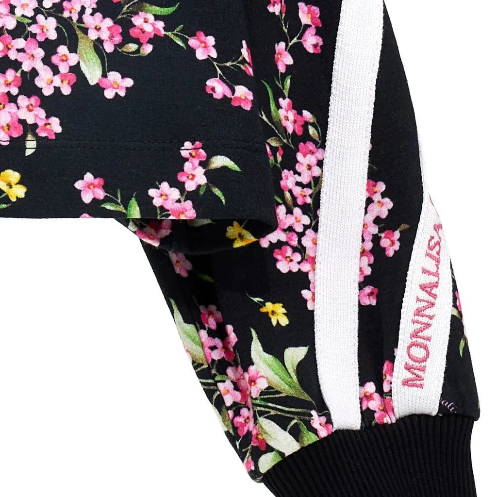 Black Floral Print Sweatshirt