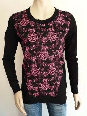 Black Merino Hot Pink Jumper