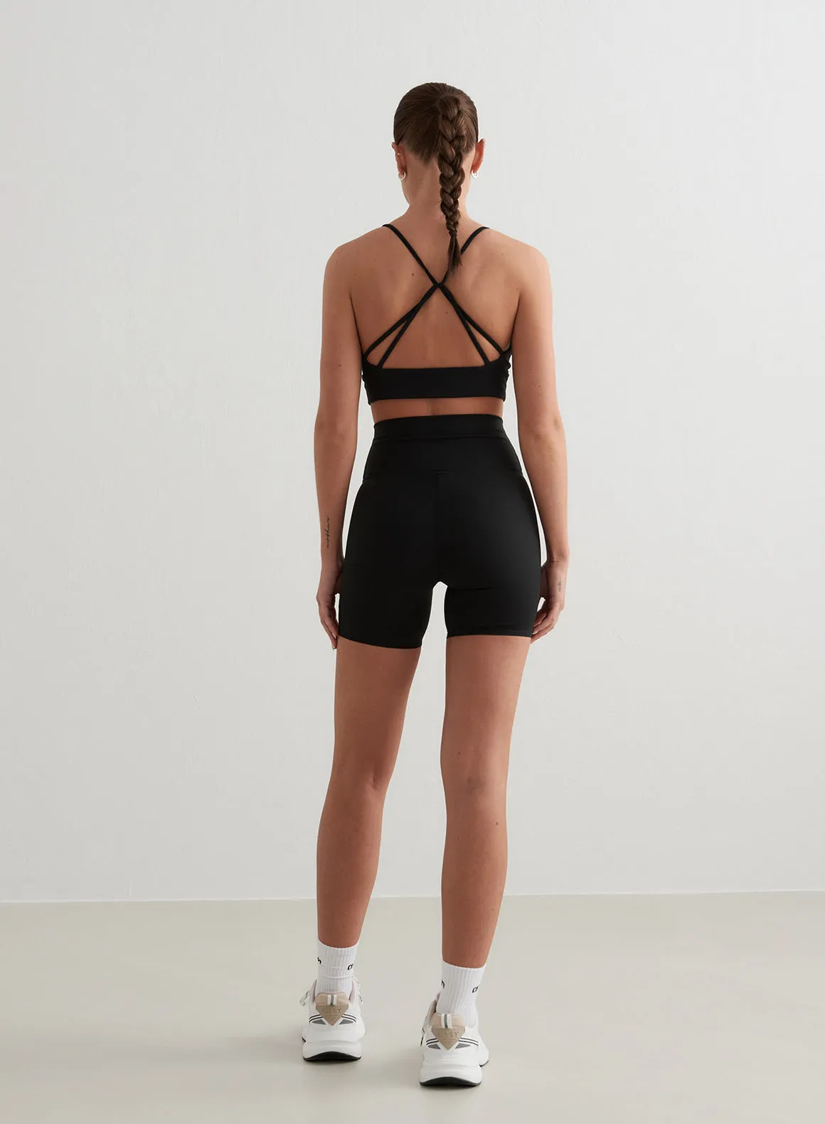 Black Sense Midi Biker Shorts