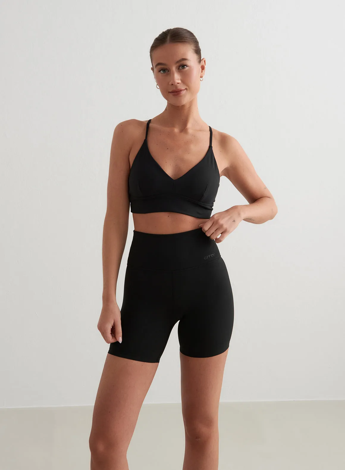 Black Sense Midi Biker Shorts