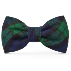 Black Watch Plaid Flannel Dog Bow Tie