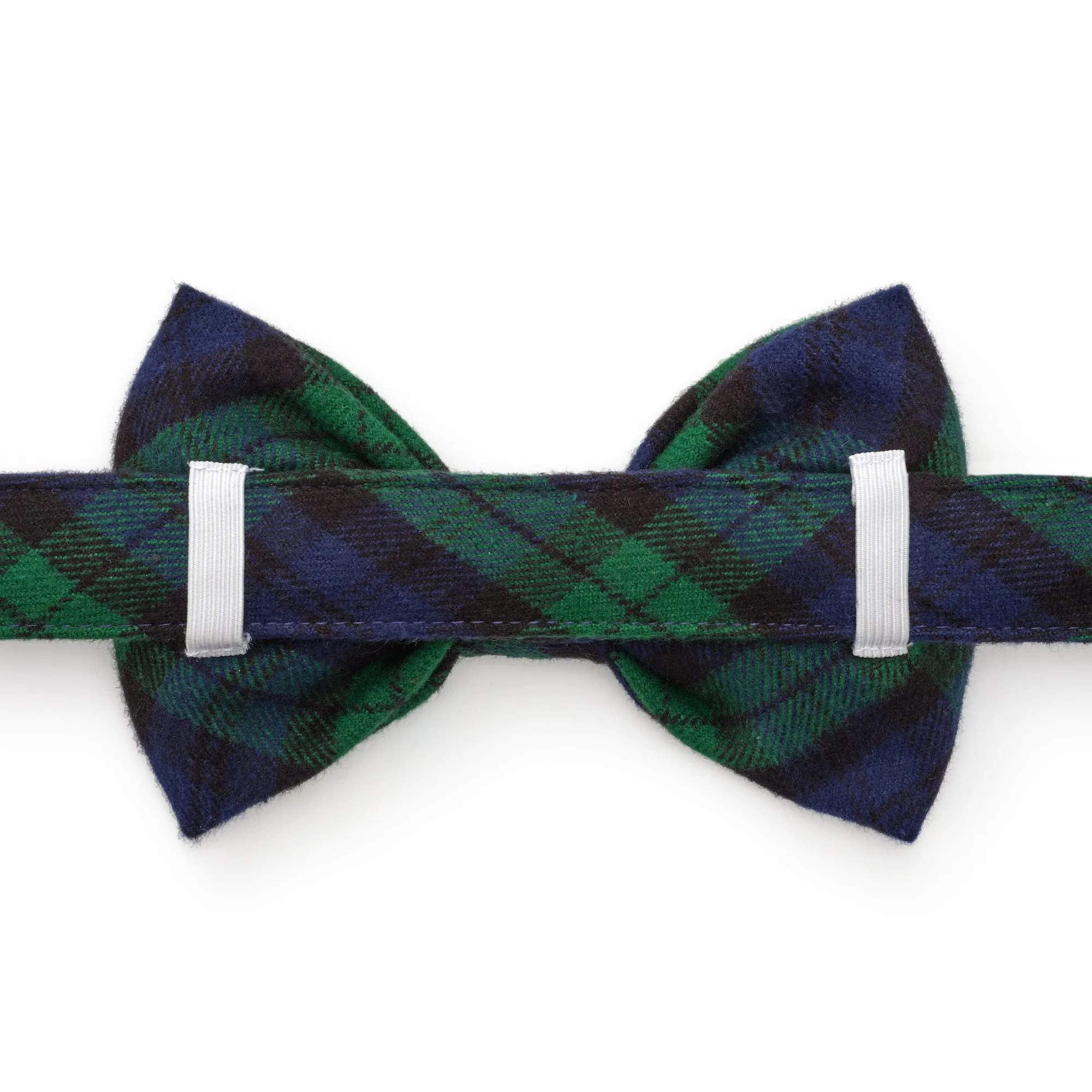 Black Watch Plaid Flannel Dog Bow Tie