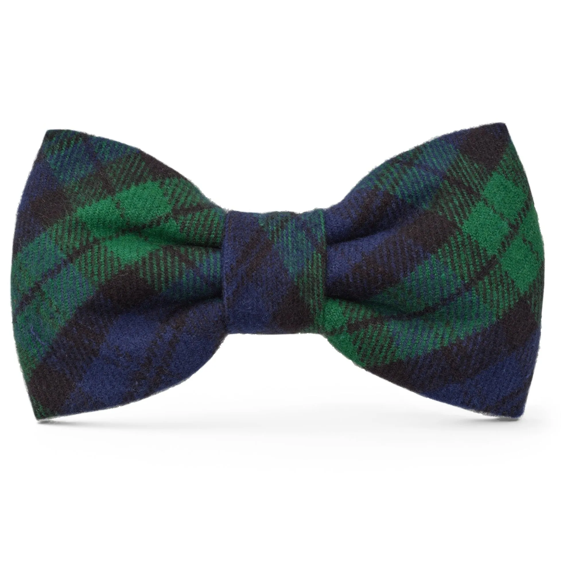 Black Watch Plaid Flannel Dog Bow Tie