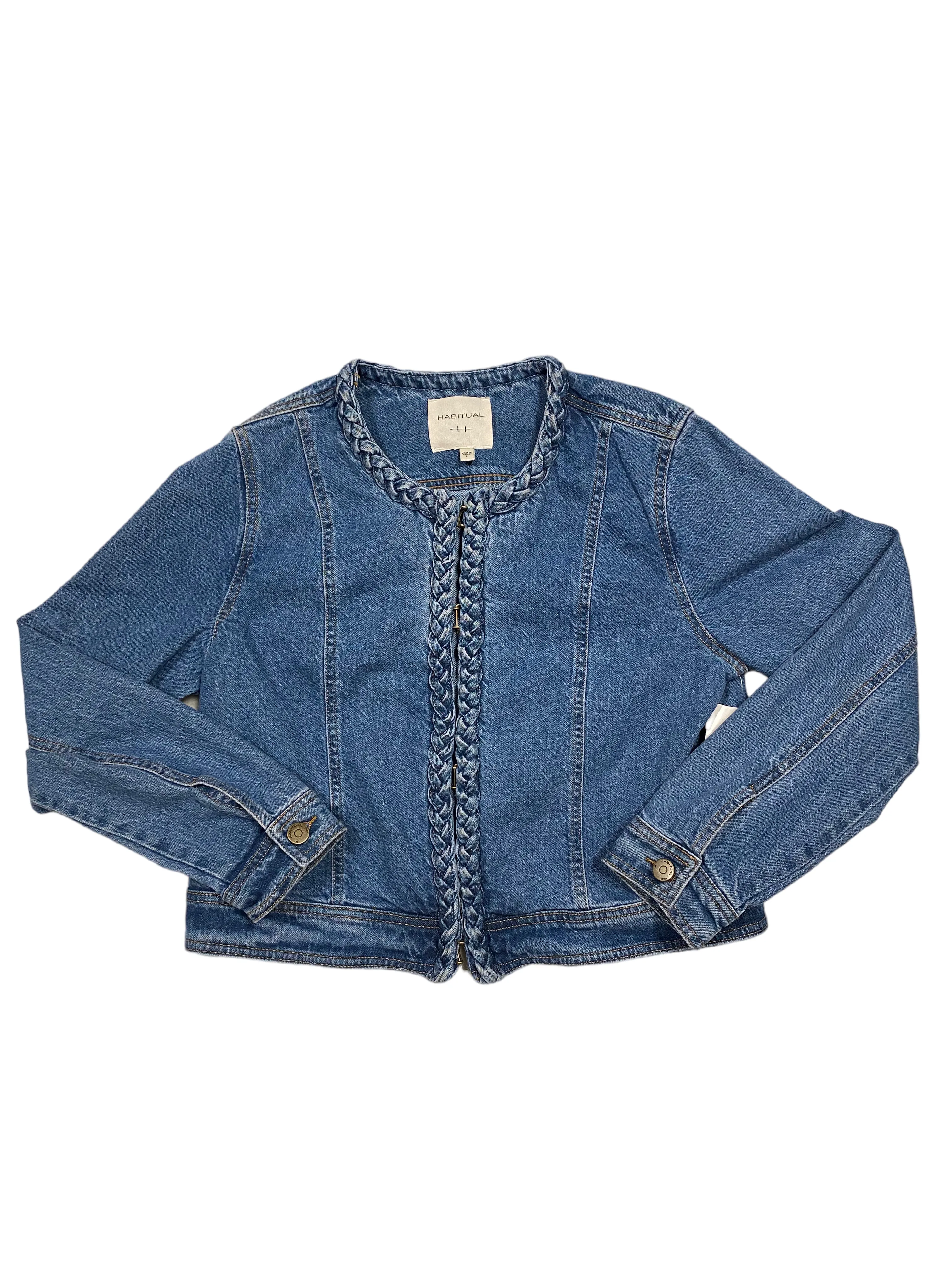 Blazer By Habitual In Blue Denim, Size: L