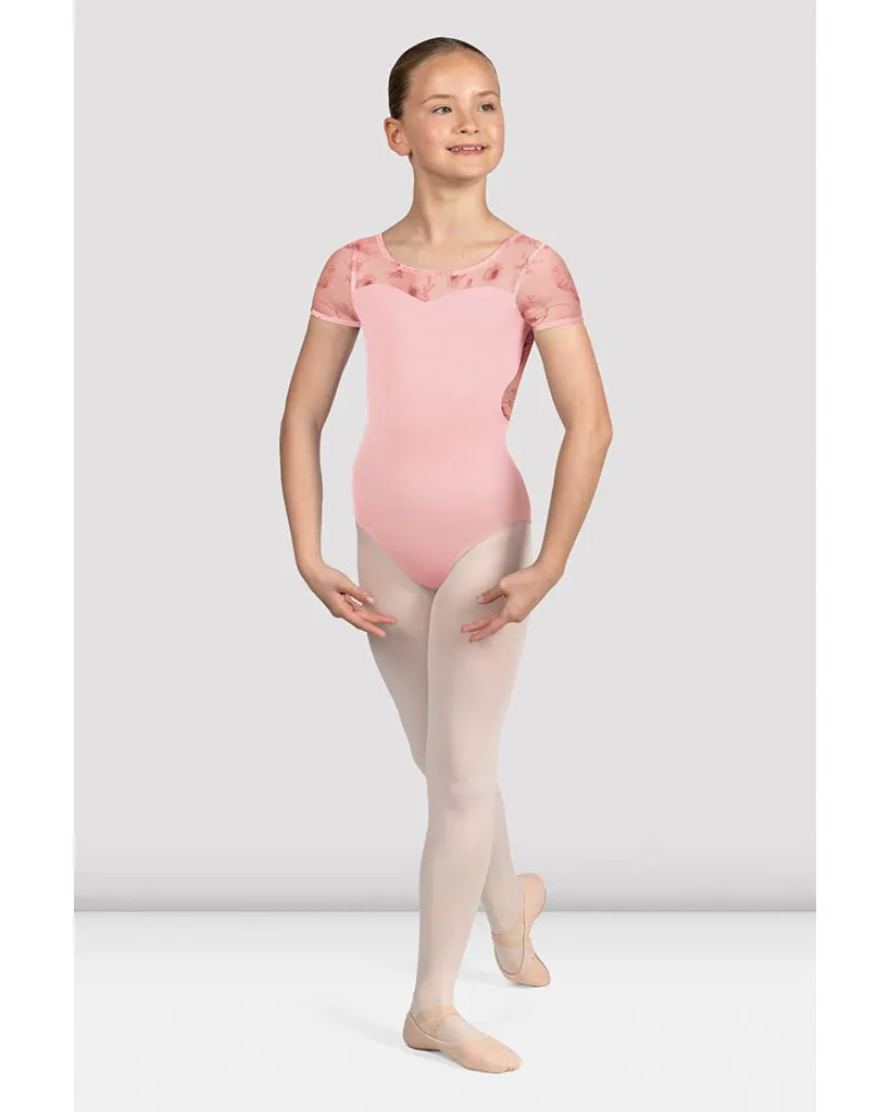 Bloch Remi Sweetheart Neck Mesh Floral Printed Cap Sleeve Leotard - CL5232 Girls