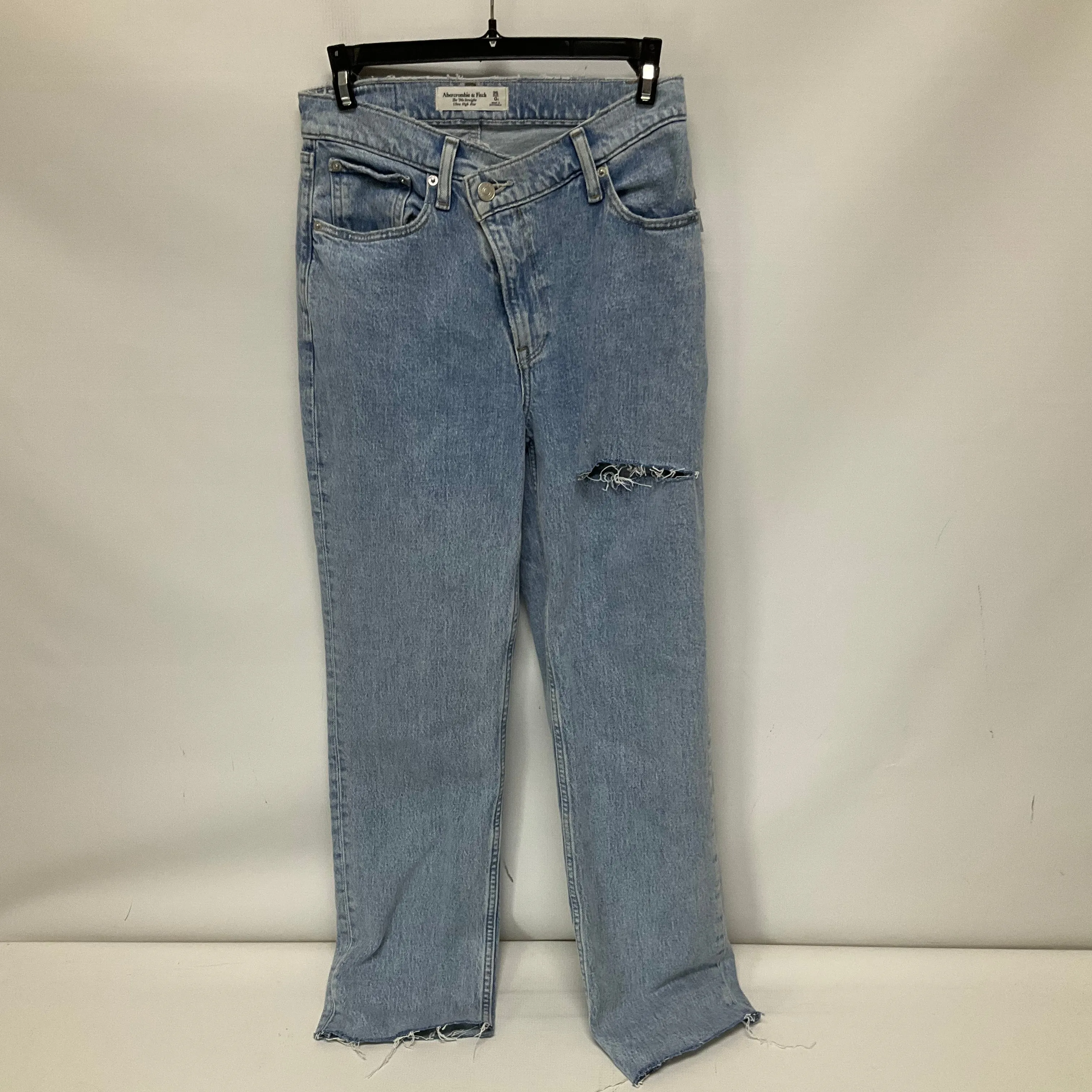 Blue Denim Jeans Straight Abercrombie And Fitch, Size 0