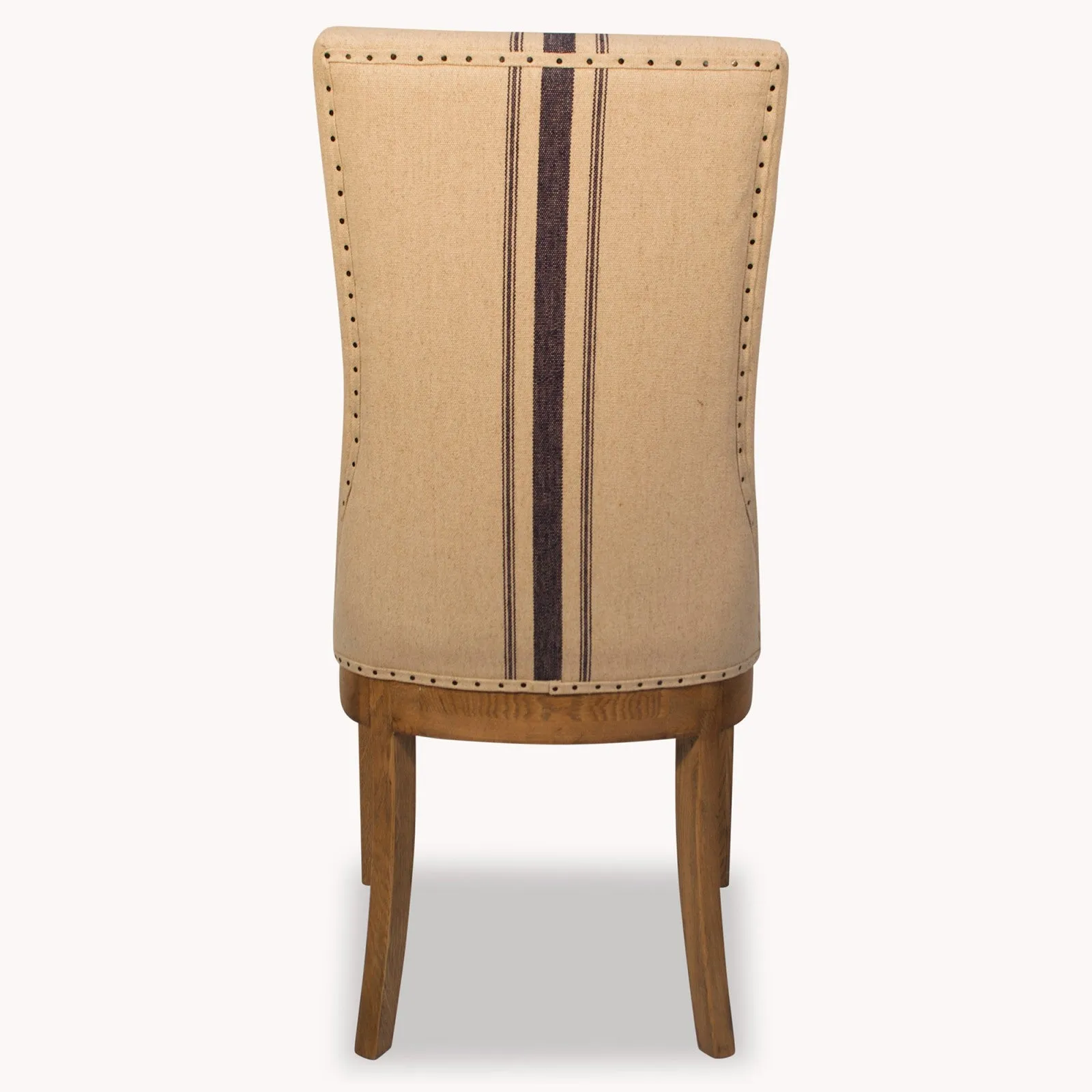 Blue Stripe and Oak Dining Chair