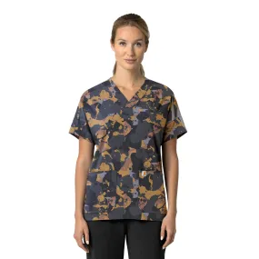 Carhartt Women's Oversized V-Neck Scrub Top - Painter's Camo