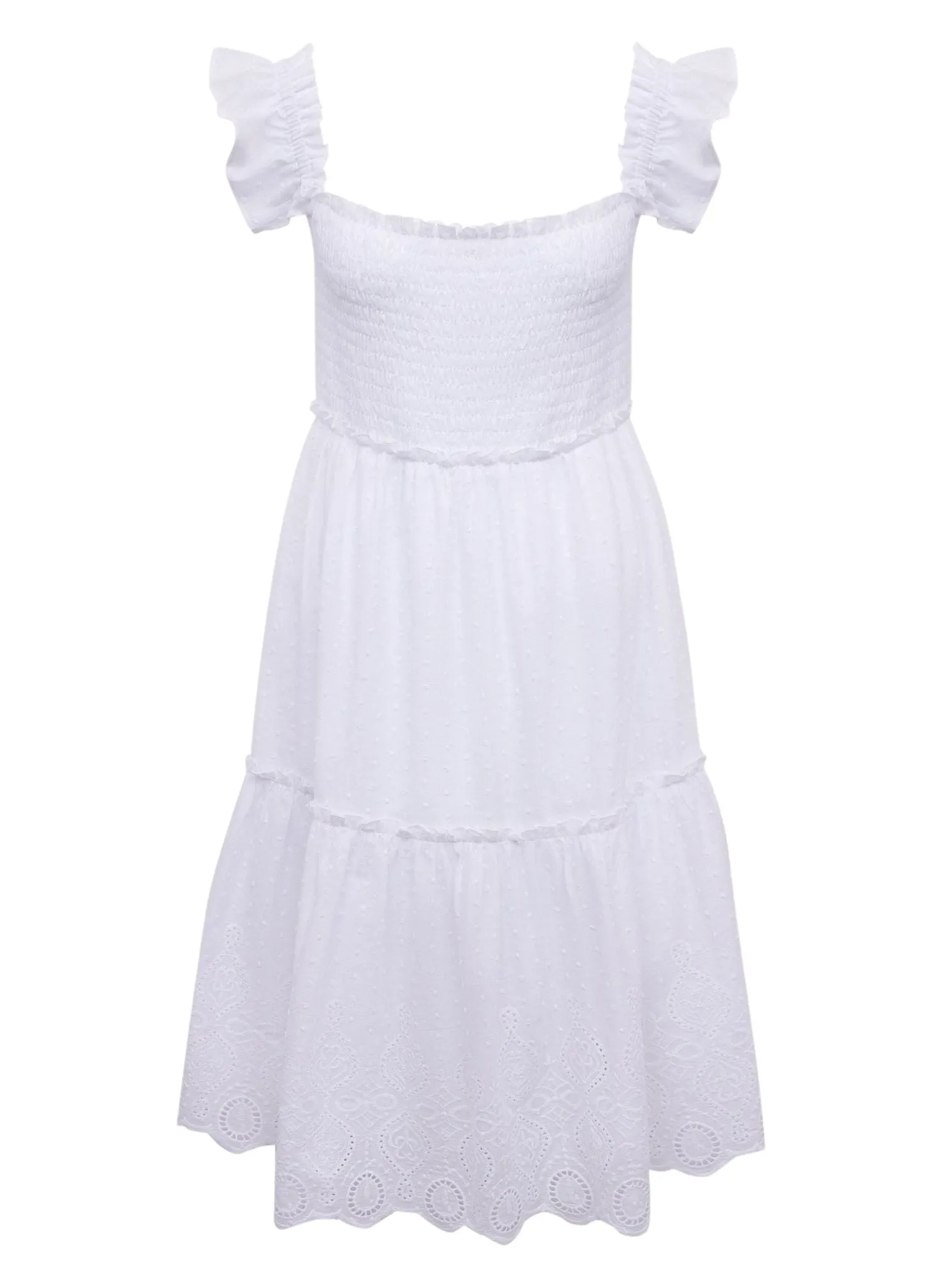 Chloe Short Maternity Dress - White