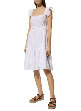 Chloe Short Maternity Dress - White