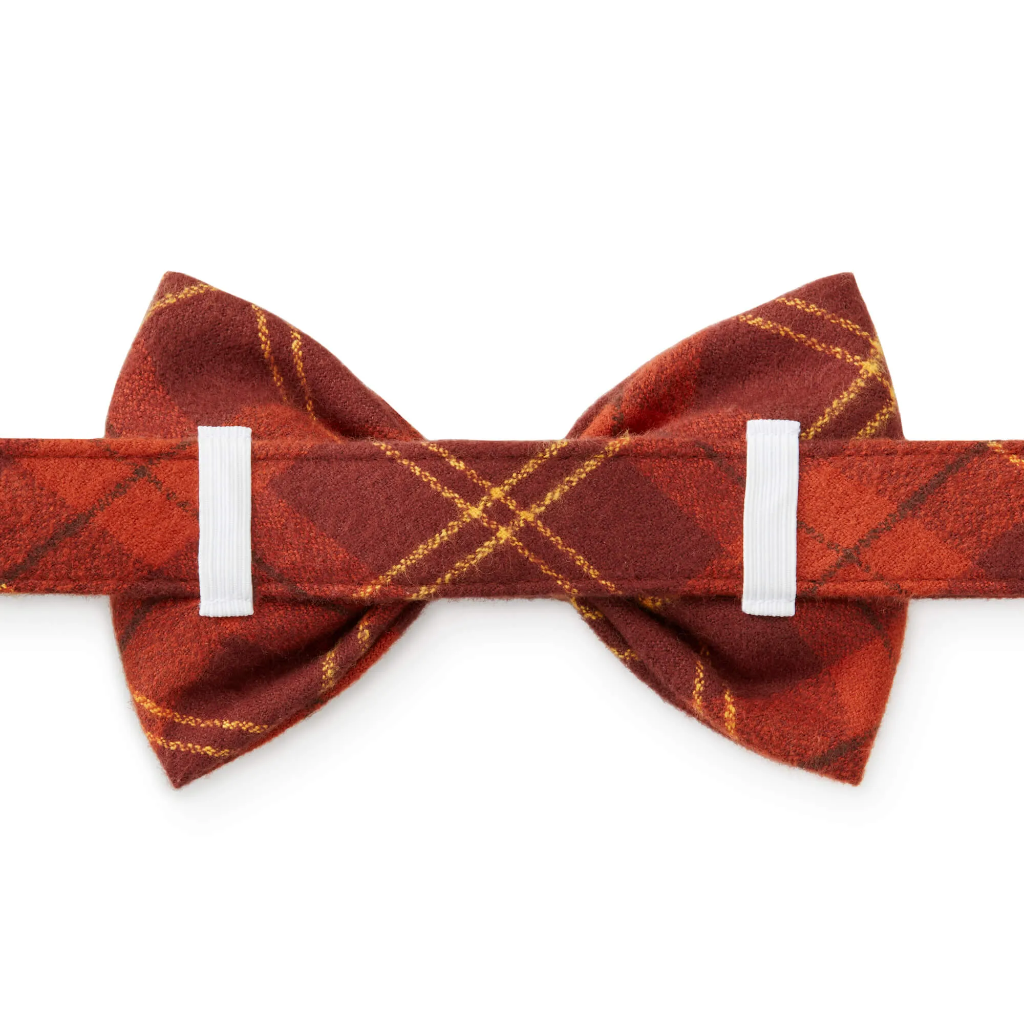 Cider Plaid Flannel Dog Bow Tie