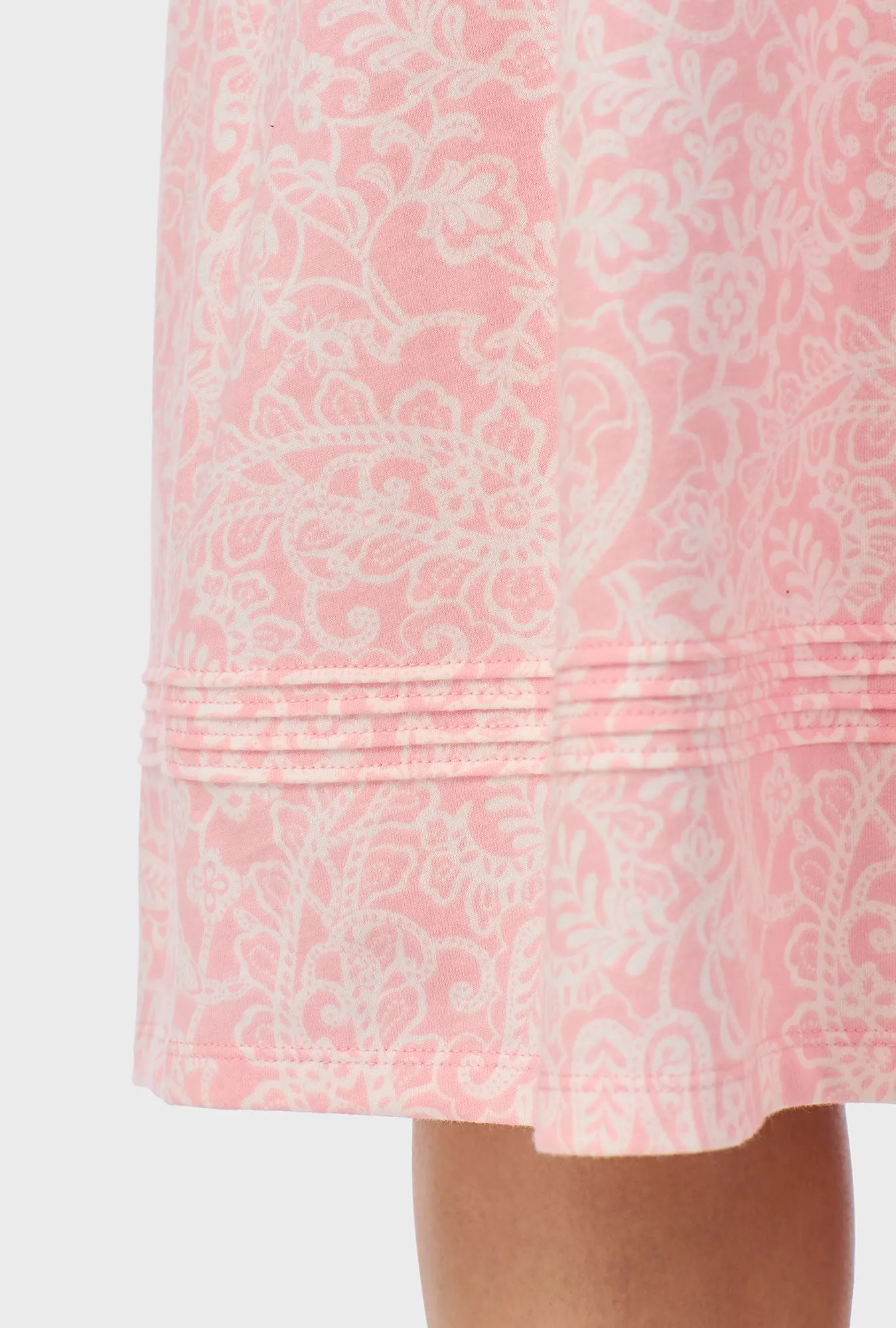 Coral Pink Paisley Sleeveless Nightgown