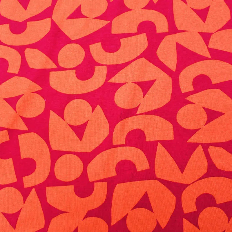 Cotton Elastane Jersey - Sweetie - Pink and Orange