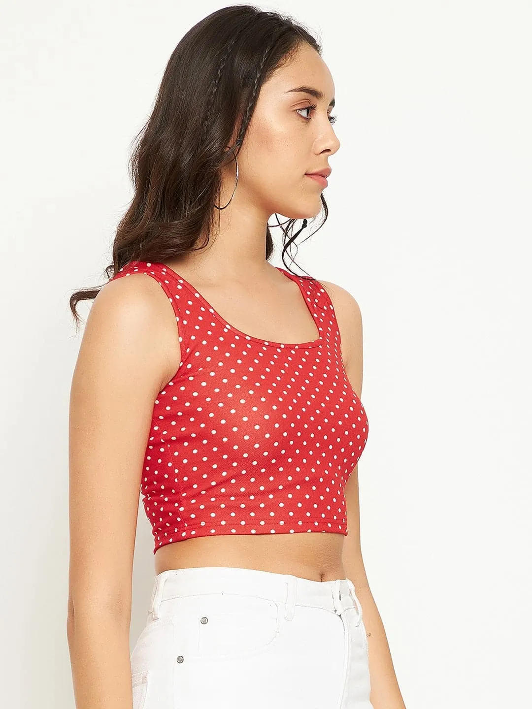 Cotton Stretchable Basic Round Neck Crop Top