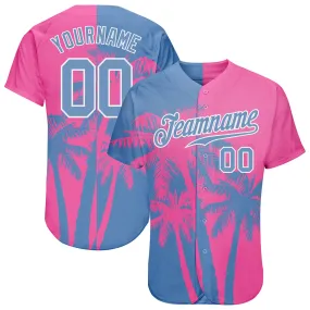 Custom 3D Pattern Design Hawaii Coconut Trees Authentic Baseball Jersey