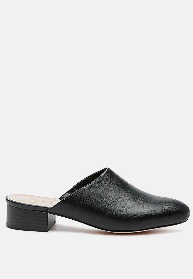 Daelia Solid Low Heel Mules